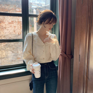 예식장옷차림 친구 결혼식 하객룩 소개팅 복장 러플 블라우스 착용 후기 | 사이즈/핏 총정리 - 상품 이미지 1