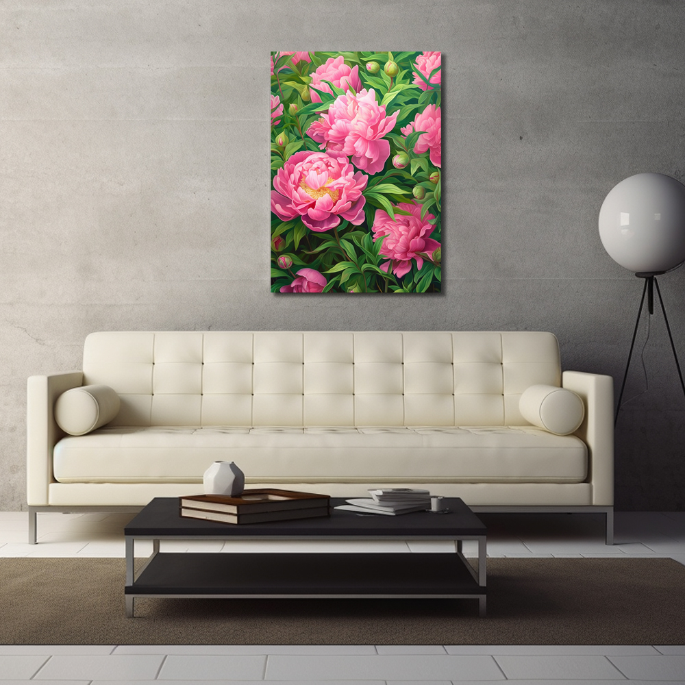 부귀 모란 80x80cm 캔버스액자 모란그림 이미지 7