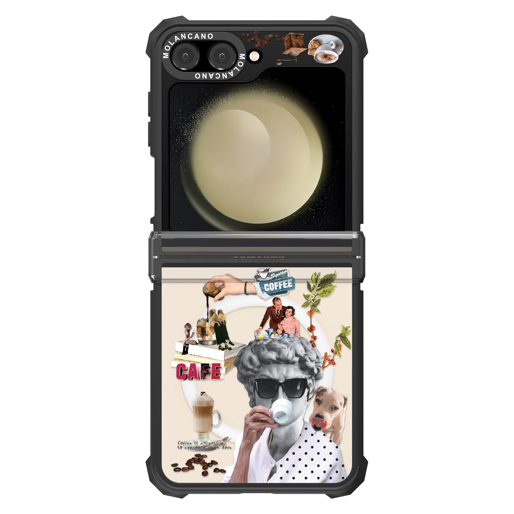 갤럭시 Z플립5 임팩트 콜라주 맥세이프 커피 디자인 휴대폰 케이스