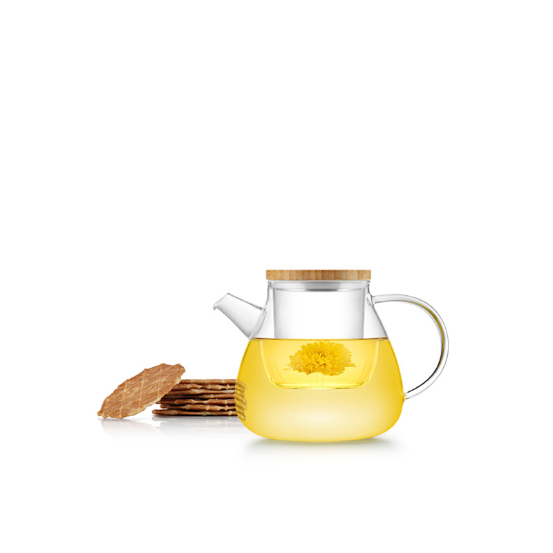 [원가 SALE] 사마글라스 내열유리 티포트 (원목뚜껑) 900ml, 1개