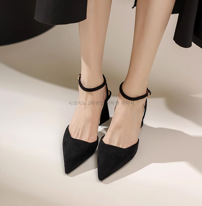 오앤디 7cm 스웨이드 발목 스트랩 스틸레토 통굽 힐 2color 상세 이미지 8
