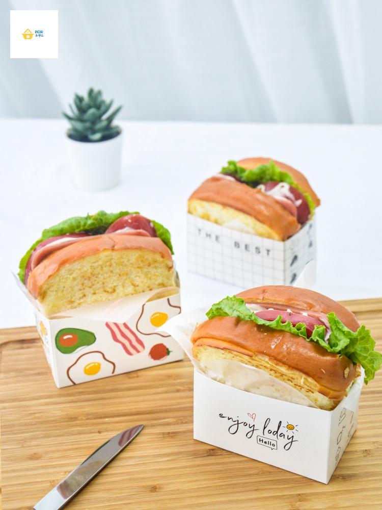 상자 용기 포장 종이 일회용 에그드랍 기름 샌드위치 - 상세 이미지 5