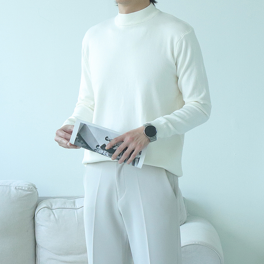남자니트 남자목폴라 이너 모크넥 니트 이미지 3