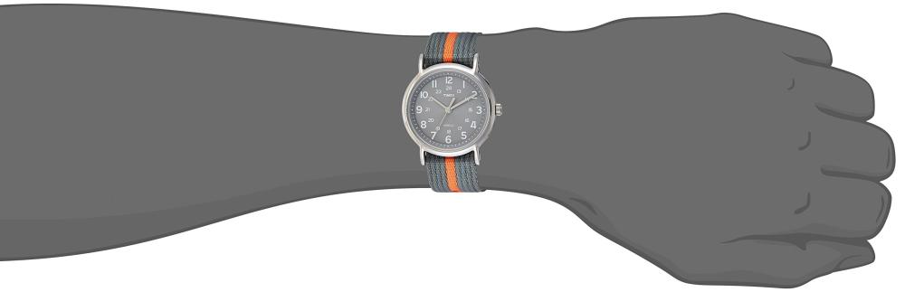 타이맥스 위캔더 남녀공용 나일론 손목시계 38mm 오렌지&그레이 투톤 밴드 TIMEX - 상세 이미지 2
