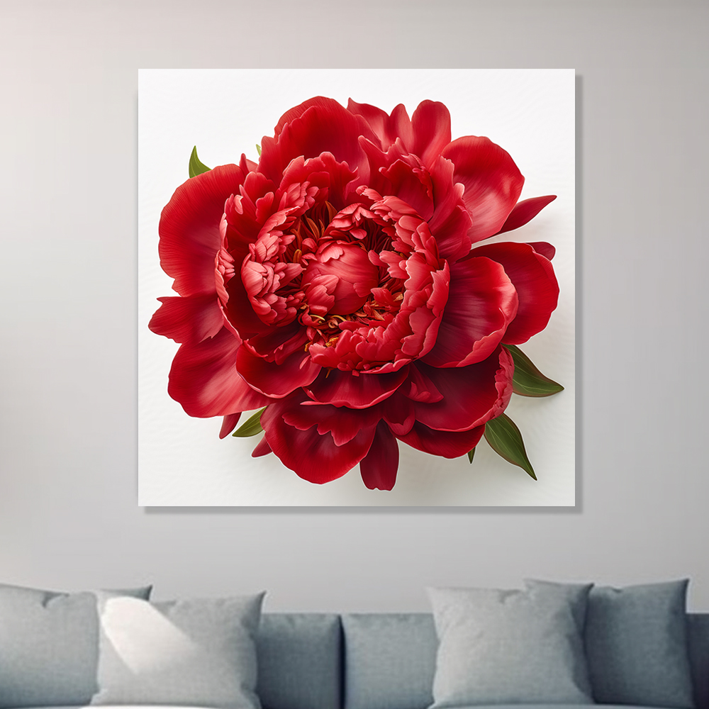 부귀 모란 80x80cm 캔버스액자 모란그림 - 상세 이미지 3