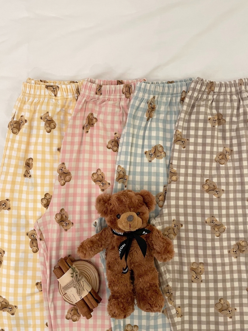 치즈 곰돌이 커플 잠옷바지 빅사이즈 파자마 파티 제품 이미지