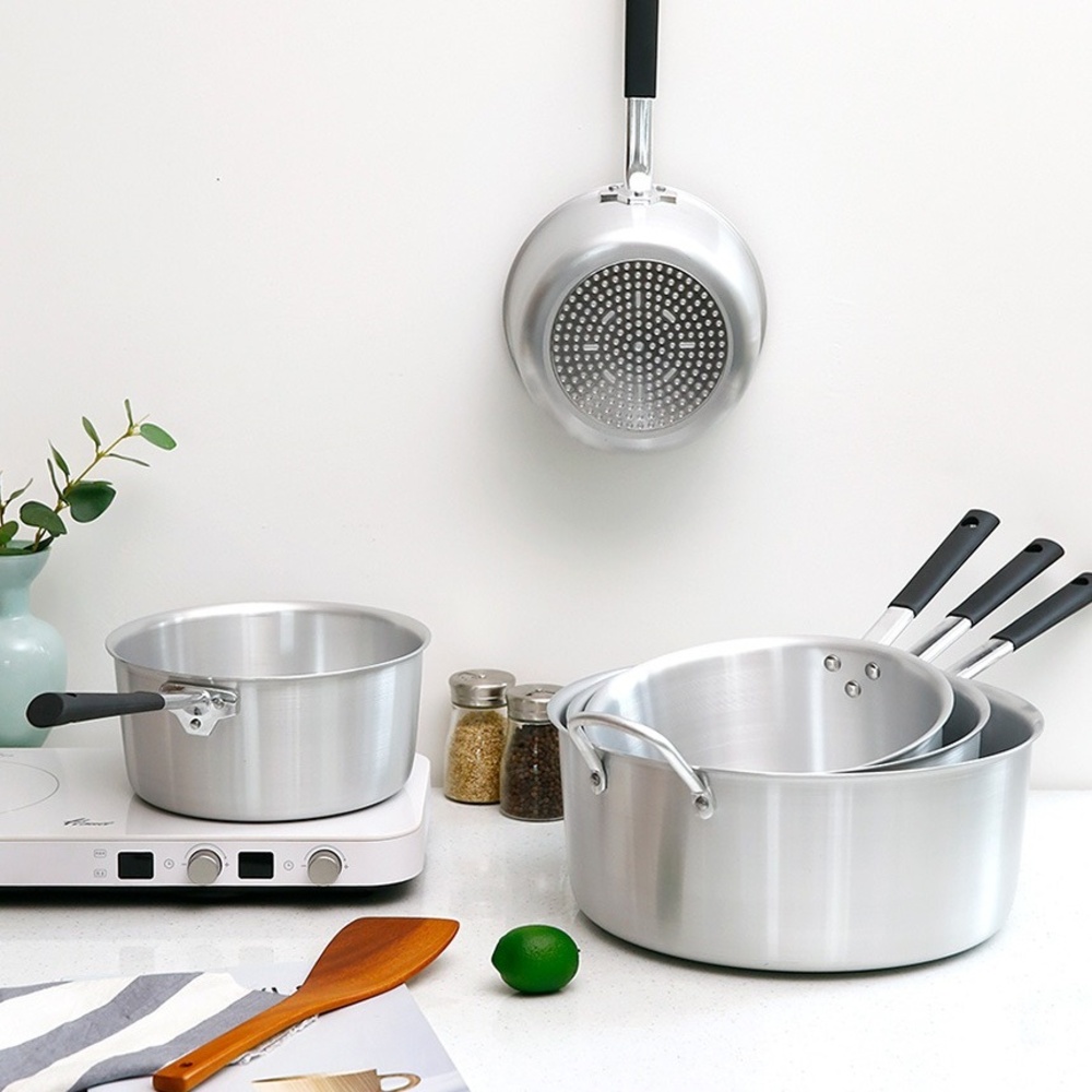 국산 알루미늄 양은 자루냄비 IH 인덕션 라면 육수 소스팬 업소용 편수냄비