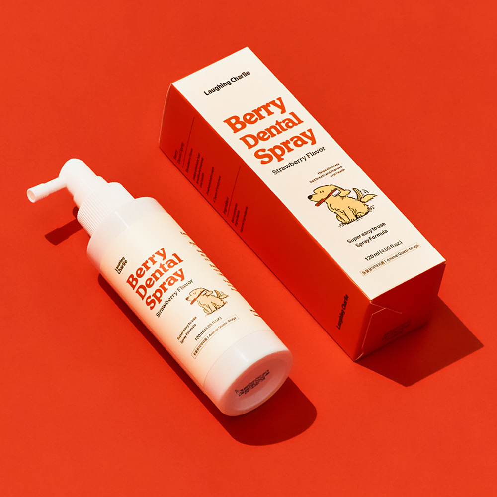 래핑찰리 강아지 구강치약 치석제거제 덴탈 스프레이 딸기향 120ml 이미지 4