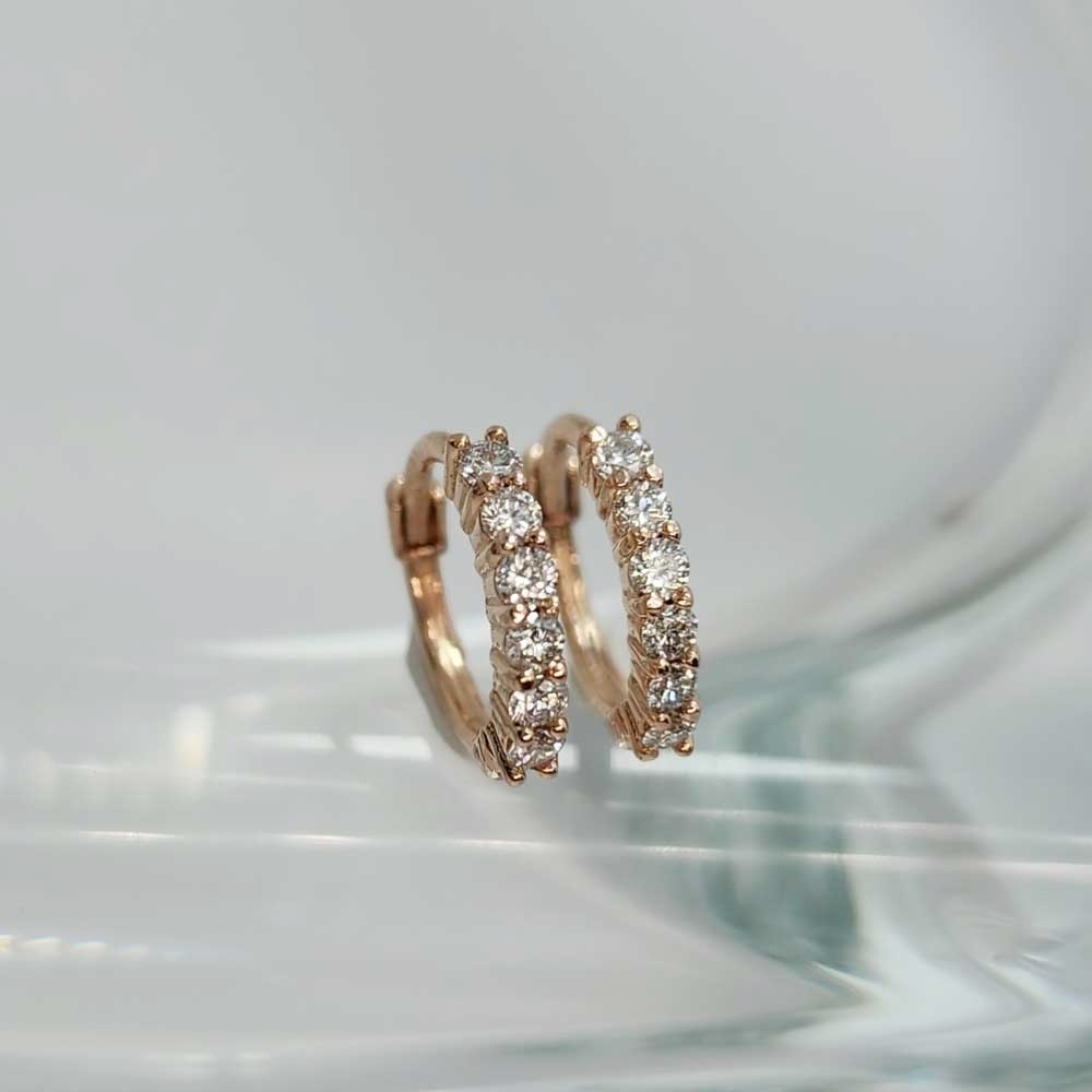 랩그로운 다이아몬드 1.5mm 원터치 데일리 다이아 링귀걸이 - 상품 이미지
