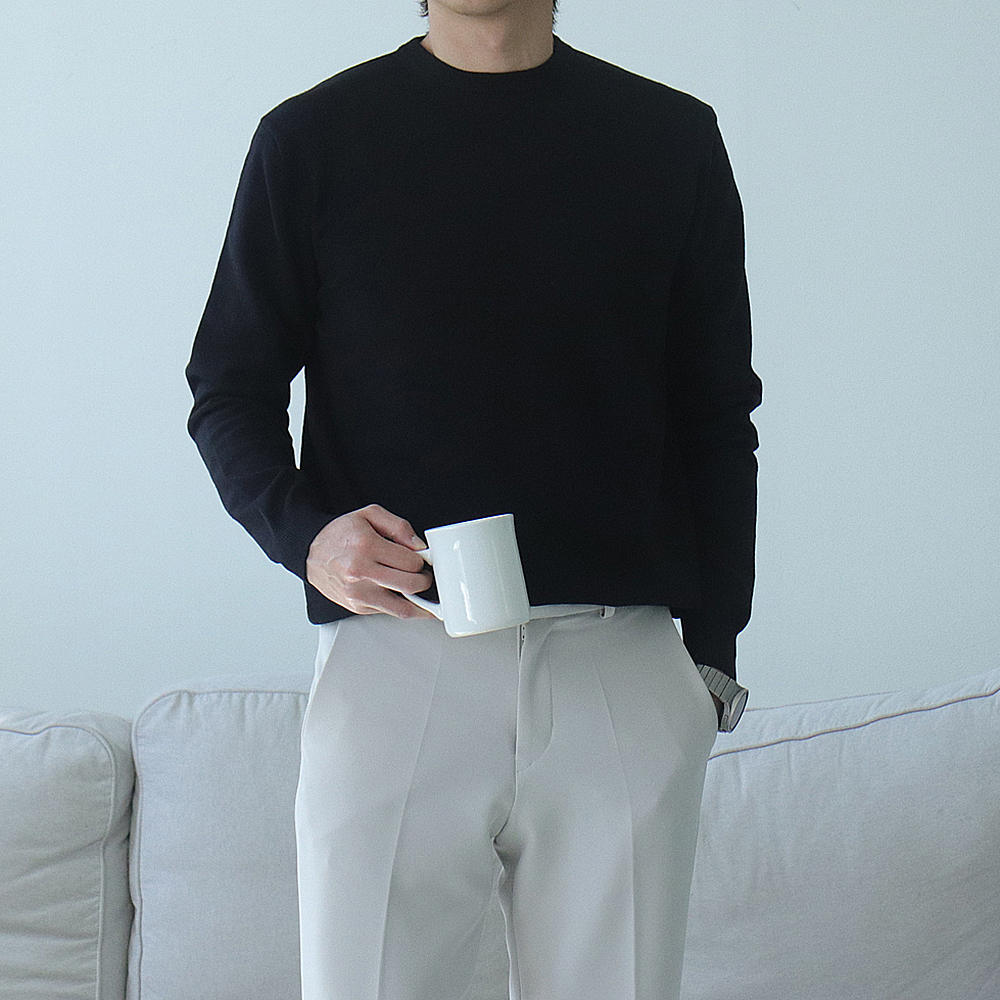 남자니트 남자 이너 캐시미어 머슬핏 니트 이미지 2