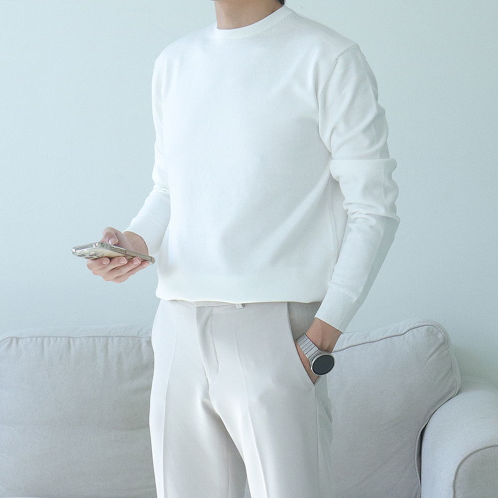 남자니트 남자 이너 캐시미어 머슬핏 니트 이미지 3