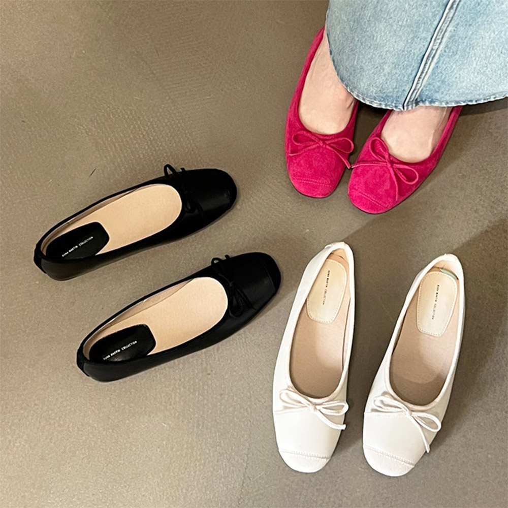 리본플랫 여성 발편한 발레리나 플랫 슈즈 단화 구두