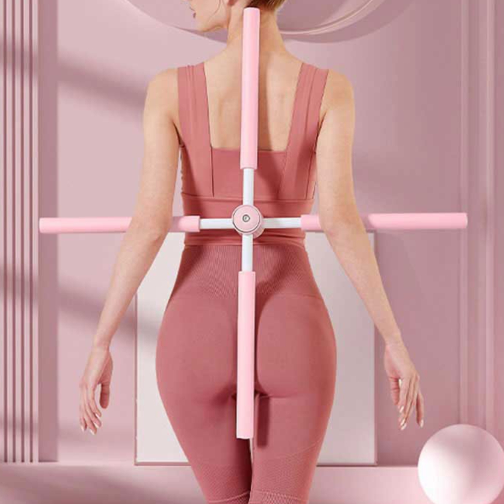 일자 십자스트레칭봉 바른자세 목 어깨 등스트레칭기구 허리펴는기구 헬스소품 - 상품 이미지