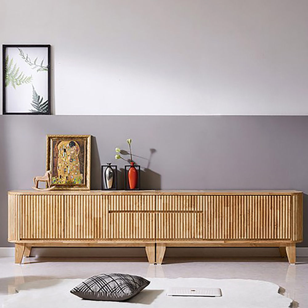 뉴딜 원목 템바 거실장2400 (1200-2개)세트 TV다이