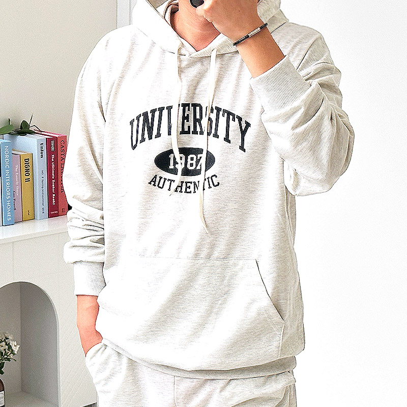 남자 후드티 특양면 1987 레터링 나염