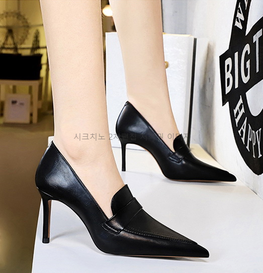 브리스 8cm 스틸레토 여성 로퍼 하이힐 구두 2color 상세 이미지 16