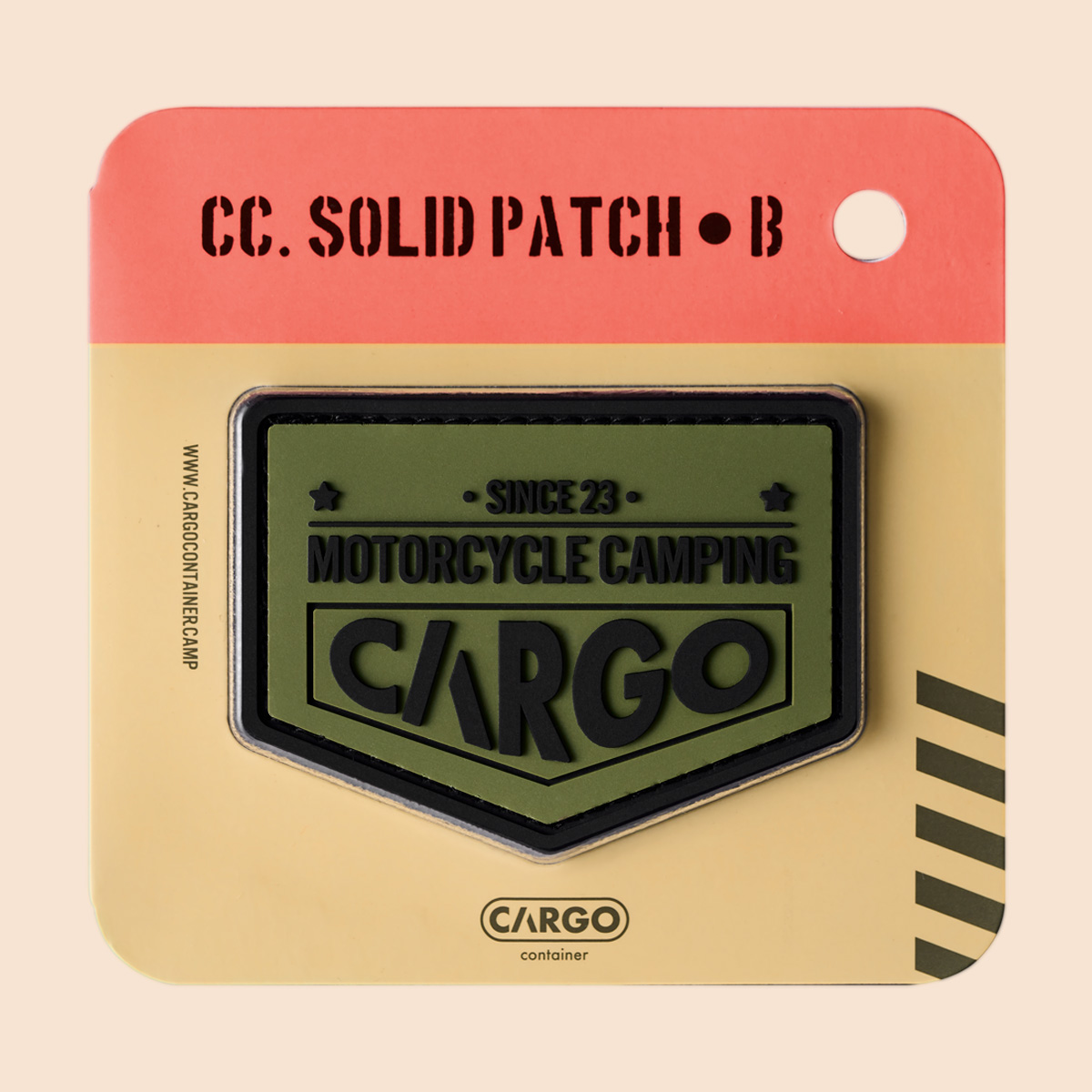 카고컨테이너 솔리드 캠핑 가방 와펜 B 벨크로 자수 패치