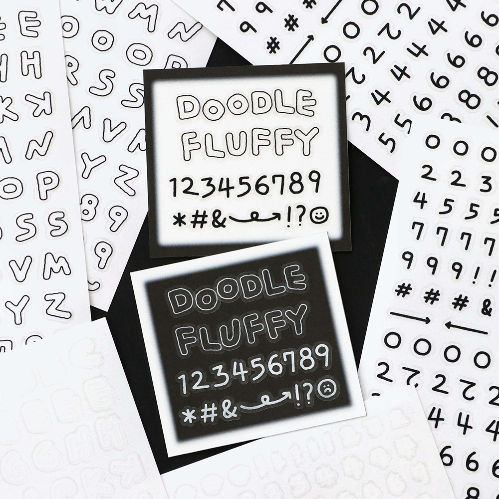 아이코닉 플러피 알파벳 숫자 스티커팩 (다꾸 폴꾸 글씨 이니셜 스꾸 영어... 실사용 후기 | 효과 있을까? - 대표 이미지