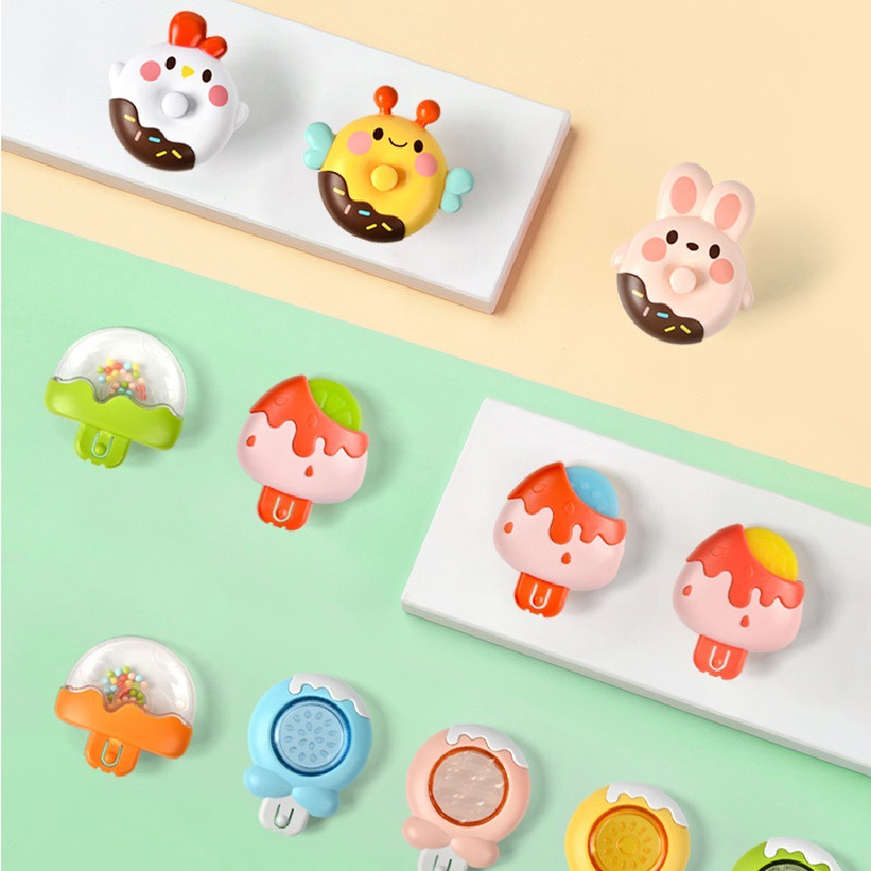 키저스 3단합체 캔디스핀팝 흡착 회전 딸랑이 치발기 3종세트 돌 아기 신생아 장난감 선물