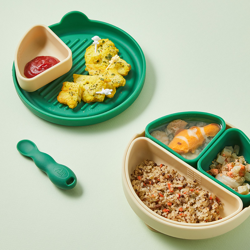 잼먹 토핑이유식 흡착식판 디바이더세트 용기 유아 아기