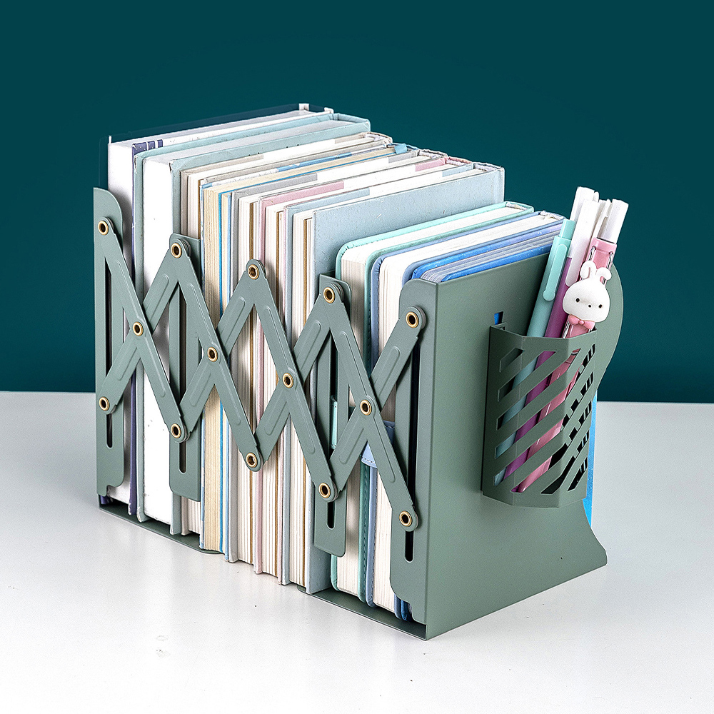 자바라 책상책꽂이 연필통포함 책장 책상위 미니 간이 책꽂이 정리함