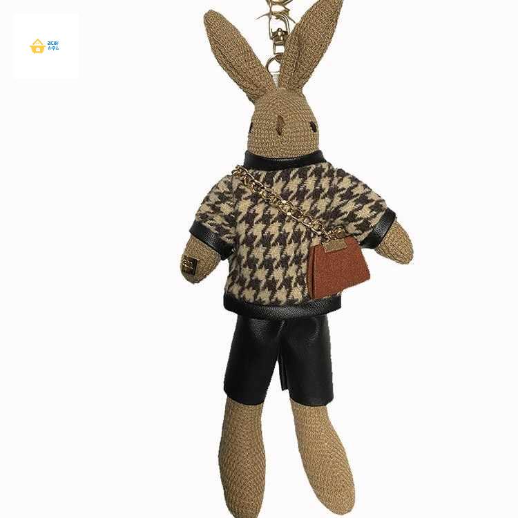 자동차키홀더링 토끼인형 차키 에어팟 가방 키링 - 상품 이미지