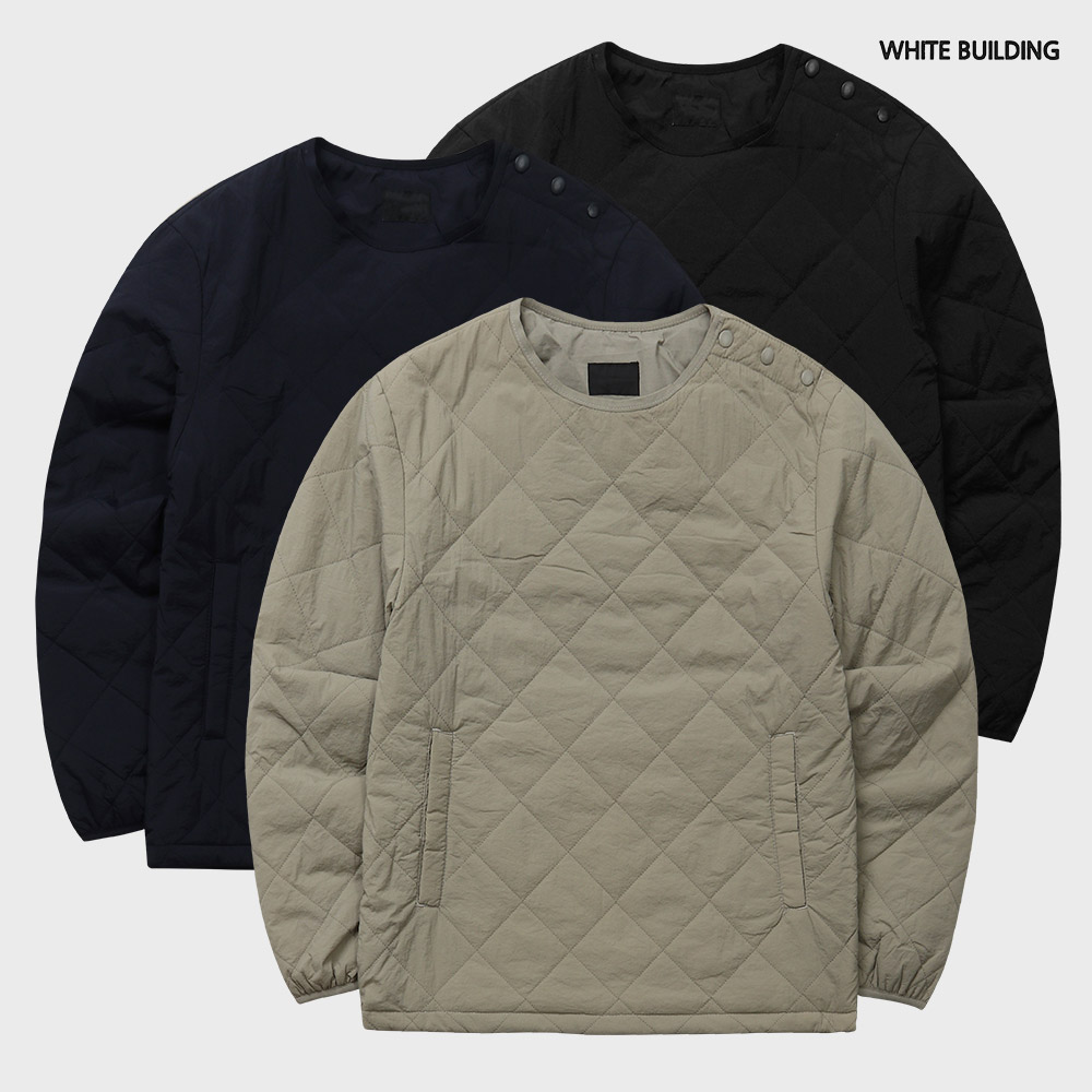 남자 패딩맨투맨 경량패딩 오버핏 커플 누빔 무지 맨투맨 티셔츠 제품 이미지