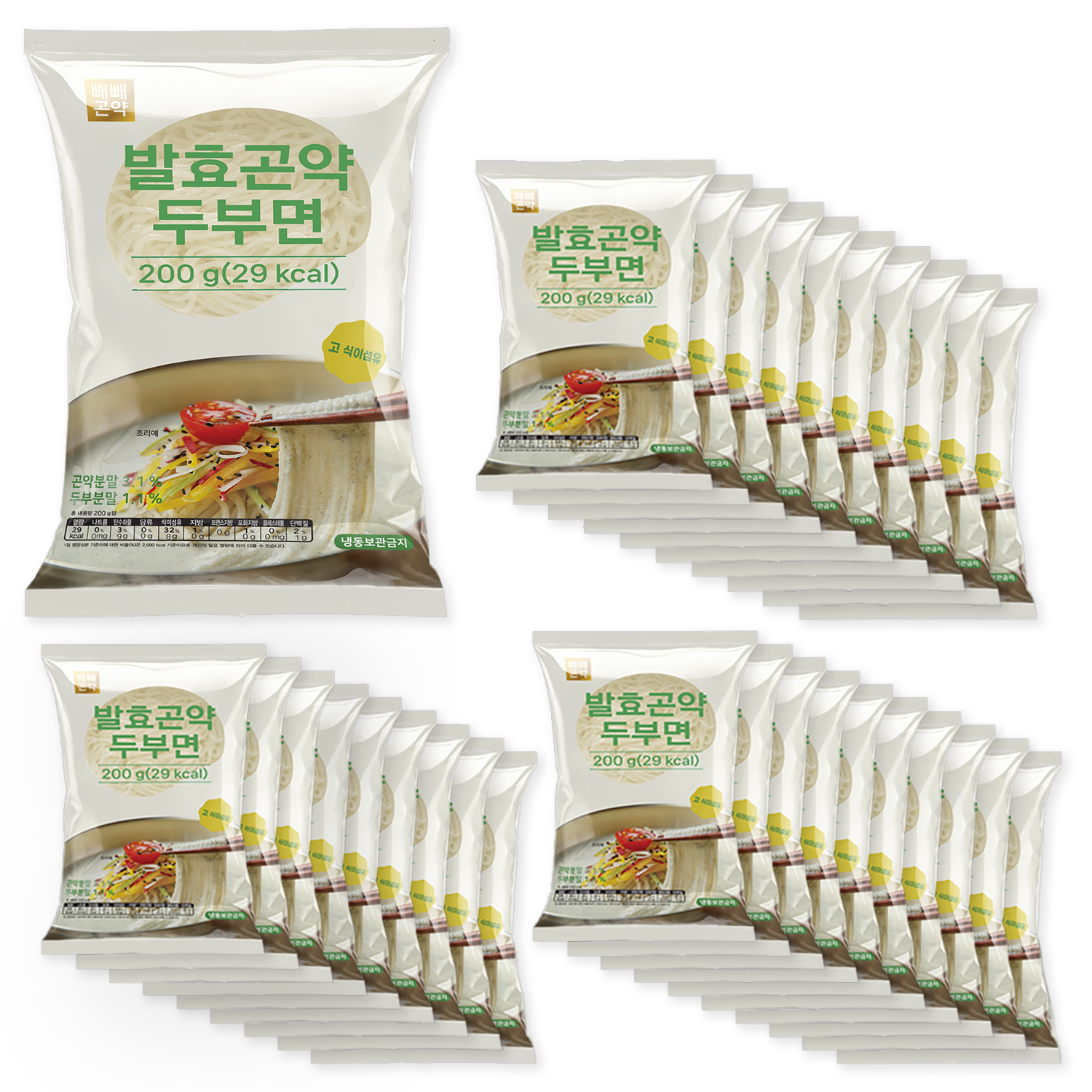 100g당 14.5kcal 빼빼곤약 발효곤약두부면 200g, 30개 이미지 1