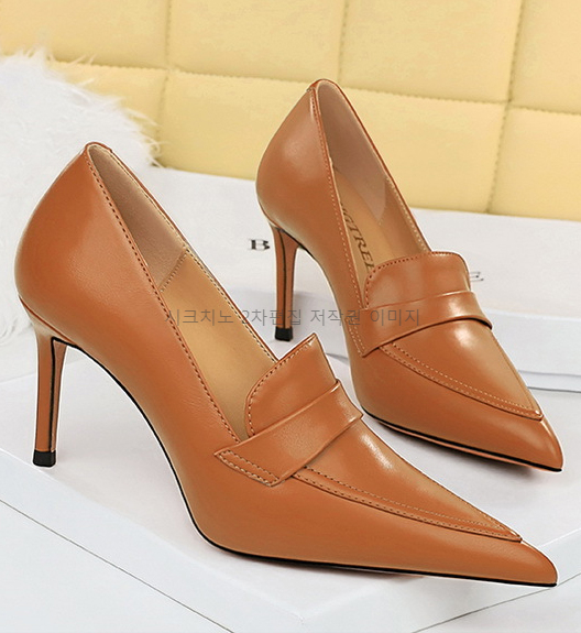 브리스 8cm 스틸레토 여성 로퍼 하이힐 구두 2color 상세 이미지 5