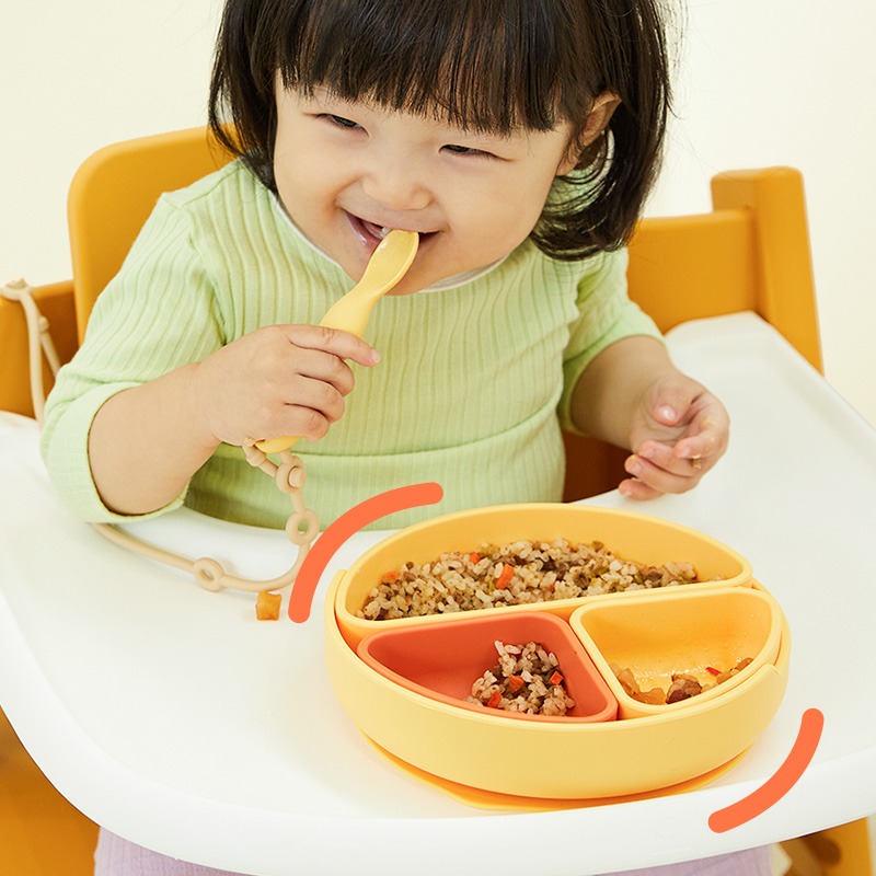 잼먹 토핑이유식 흡착식판 디바이더세트 용기 유아 아기