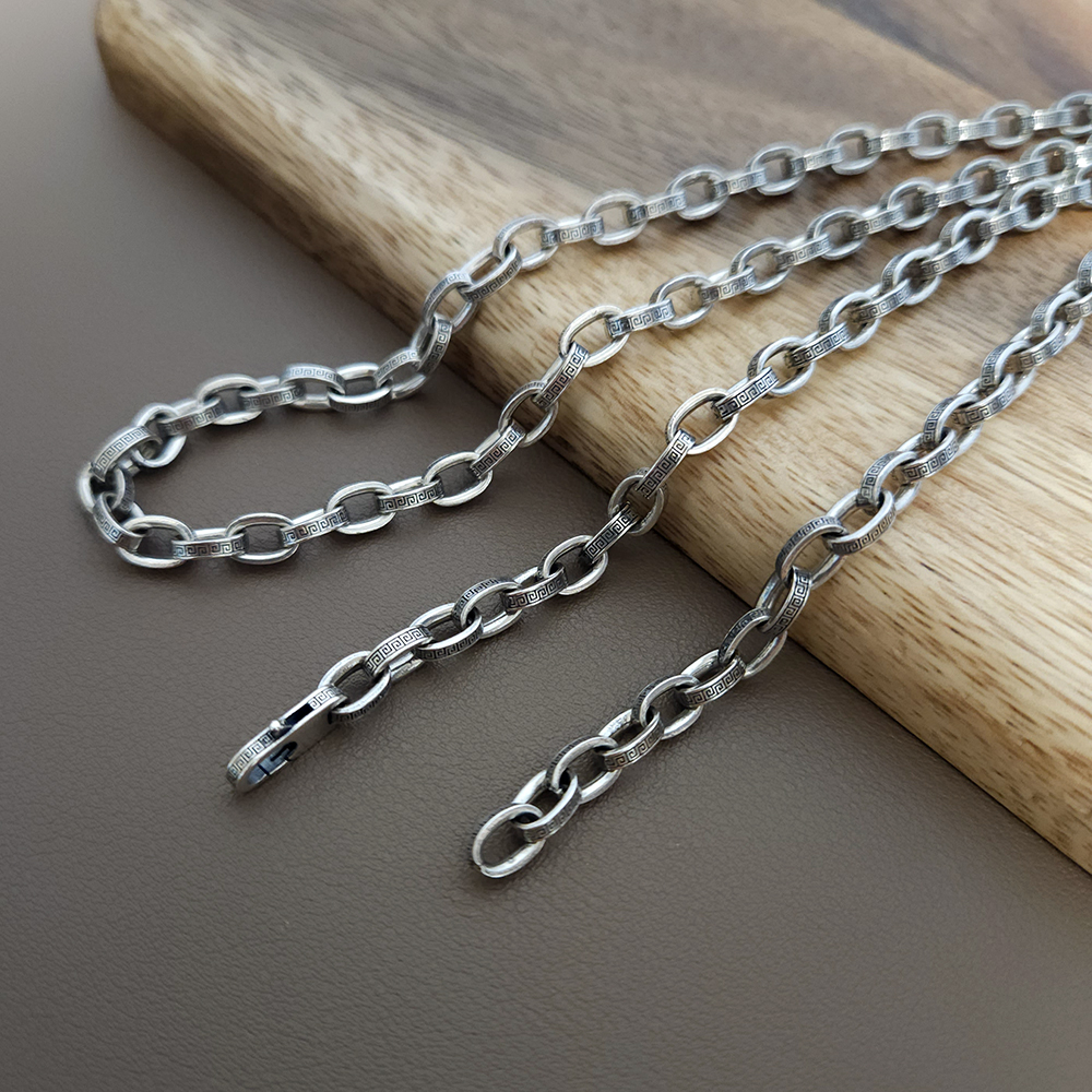 실버 925 빈티지 엔틱 선물 힙합 체인 줄 패션 데일리 베이직 은 목걸이