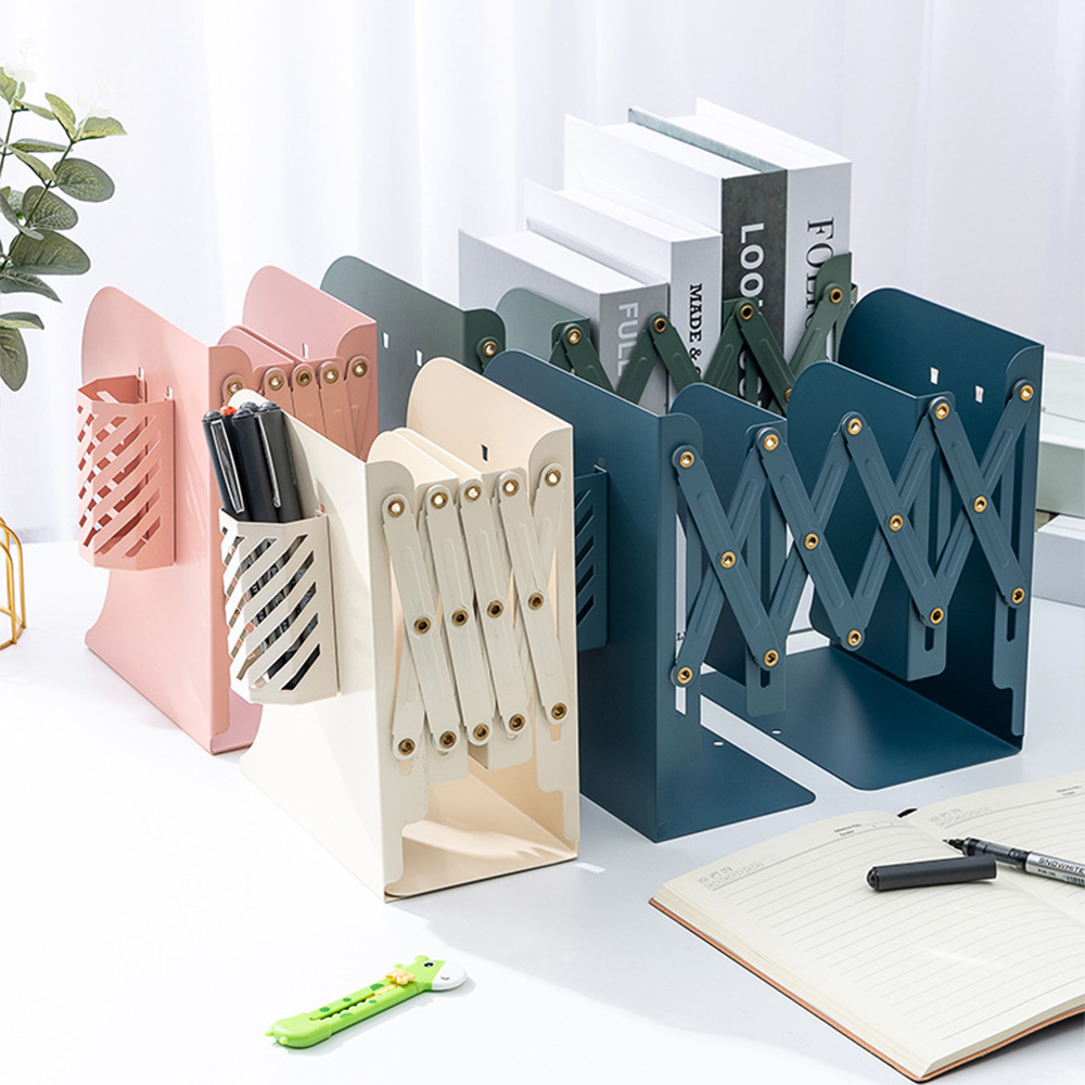 자바라 책상책꽂이 연필통포함 책장 책상위 미니 간이 책꽂이 정리함