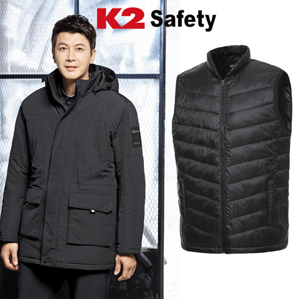 K2 세이프티 경량 패딩 근무복 점퍼 멀티포켓 조끼 분리형 F143R - 상품 이미지