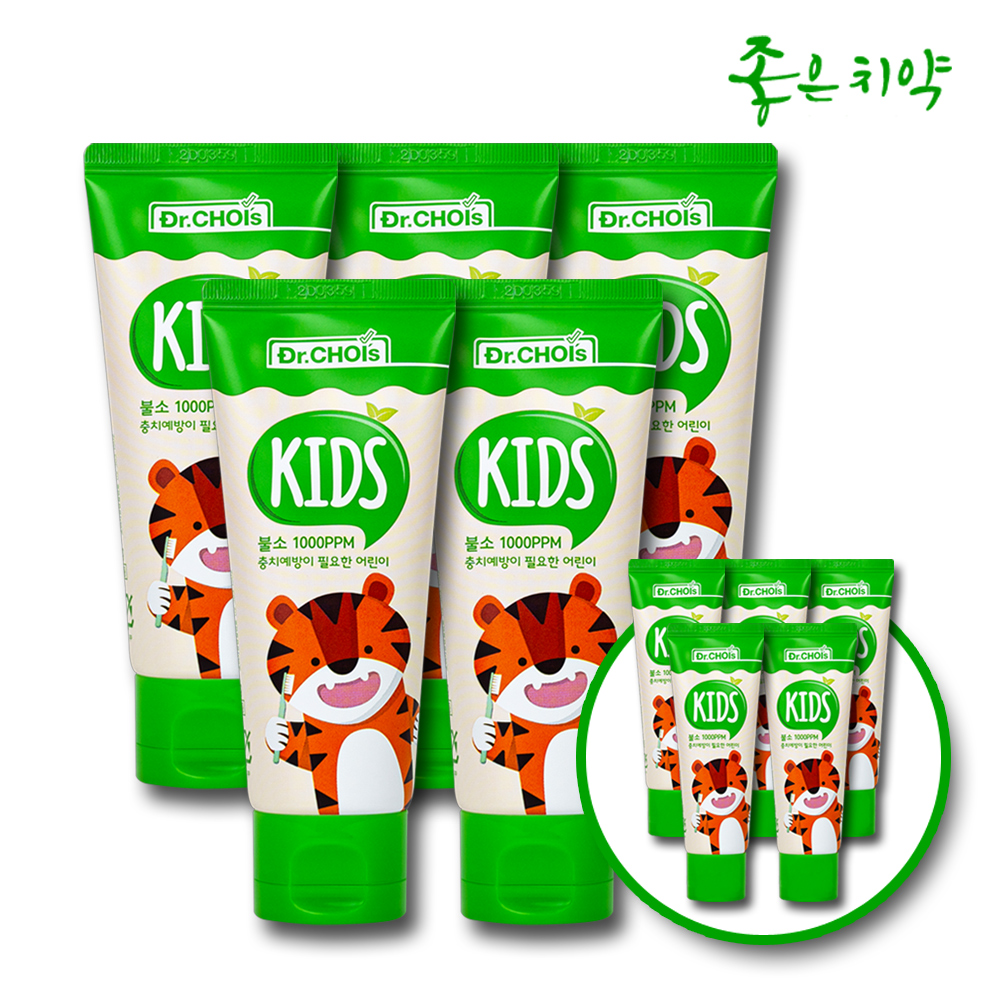어린이 고불소 1000ppm 유아 불소 주니어 초등학생 치약 5개 - 메인 이미지