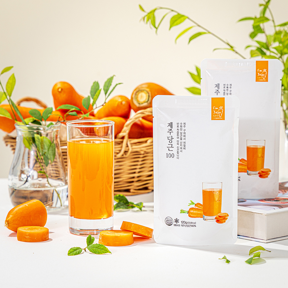 [아임제주] 100% 제주 구좌 당근 착즙 주스 첨가물 없는 120ml 10팩