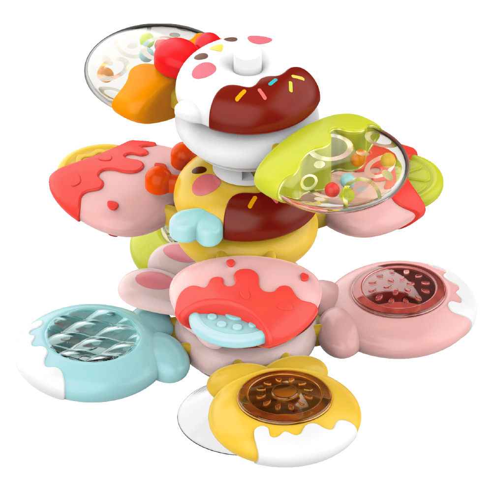 키저스 빙글빙글 멀티 캔디 스핀팝 흡착 회전 딸랑이 세트 아기 신생아 장난감 선물