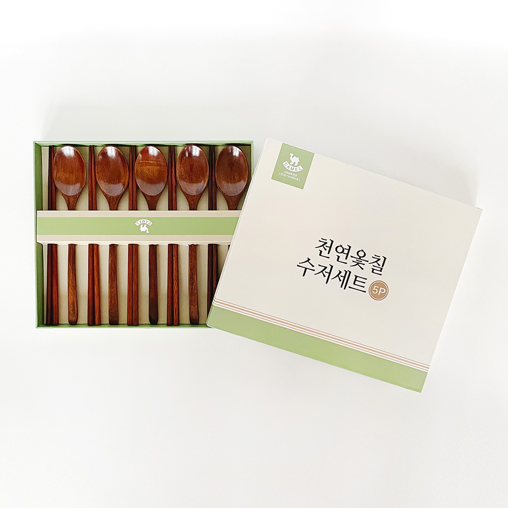 옻칠 나무 수저세트 2세트 숟가락 젓가락 - 상세 이미지 5