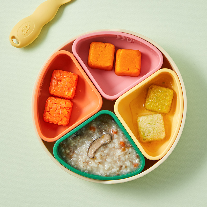 잼먹 토핑이유식 흡착식판 디바이더세트 용기 유아 아기