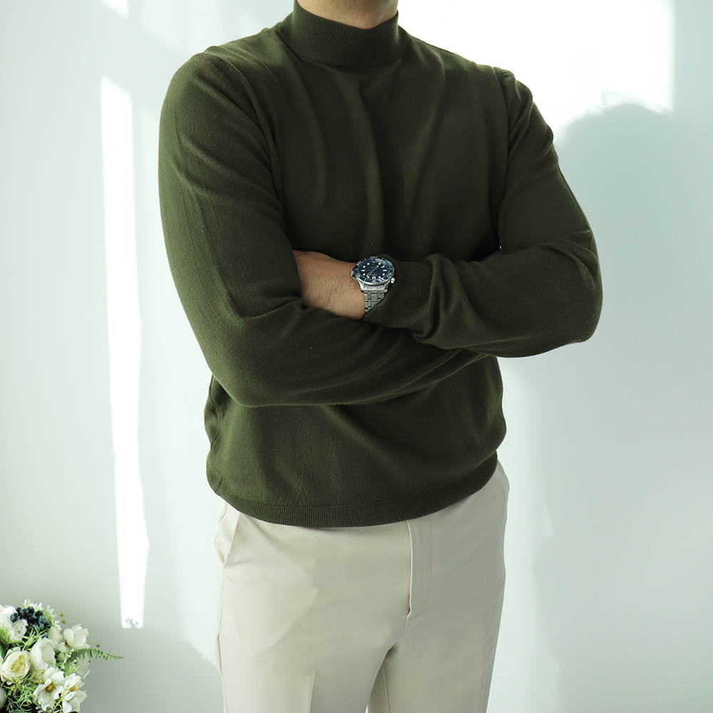 남자 니트 목폴라 터틀넥 반폴라 남성니트 가을 겨울 긴팔 이미지 3