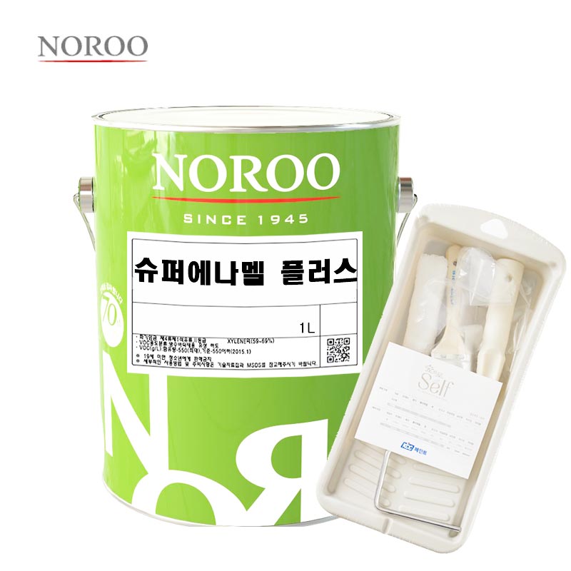 노루 슈퍼에나멜 플러스 유성 에나멜 페인트 1L 간단세트 유광적갈색 - 상품 이미지
