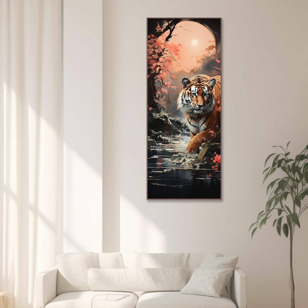 용맹 호랑이 60x150cm 무광골드 알루미늄 액자 - 상세 이미지 4