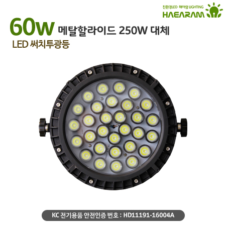 [해아람 HRO-60] 렌즈형 원형 LED 투광등 60W AC 방수 IP67 투광기 - 상세 이미지 2