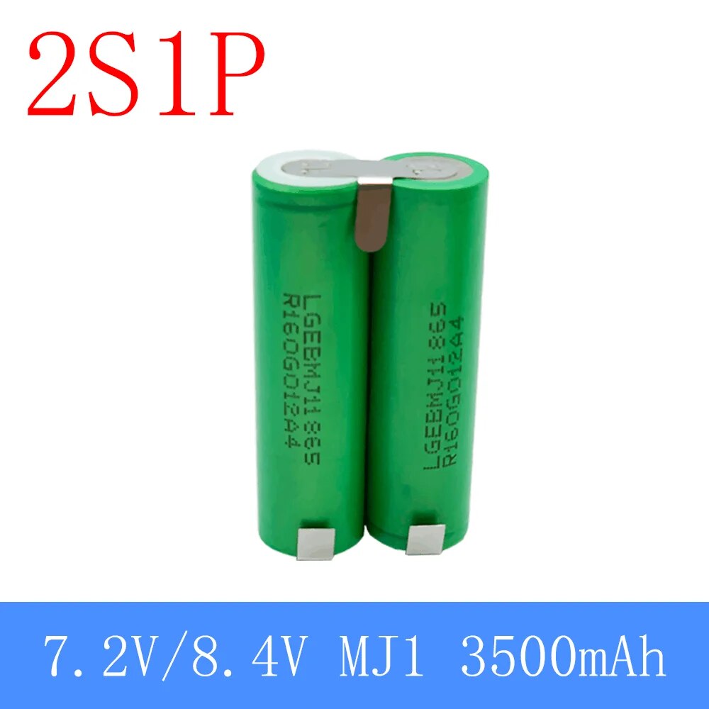 MJ1 배터리 팩 18650 3500 MAh 18V 스크루드라이버 배터리용 2s1p 1s3p 3s2p 4s2p 5s2p 8.4V 3.7V 10.8V 16.8V