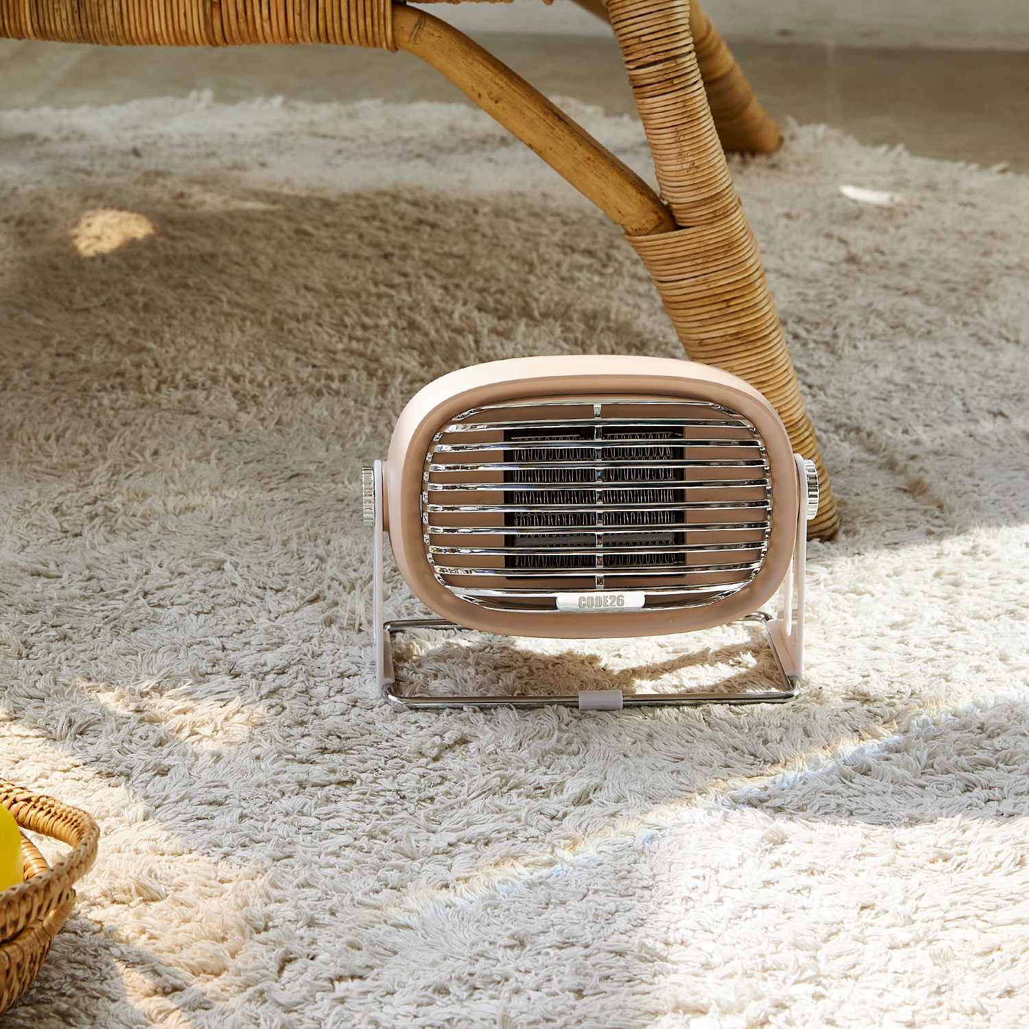 코드26 사무실 가정용 사무실 욕실 캠핑용 미니 전기 히터 발 난로 PTCF500WO