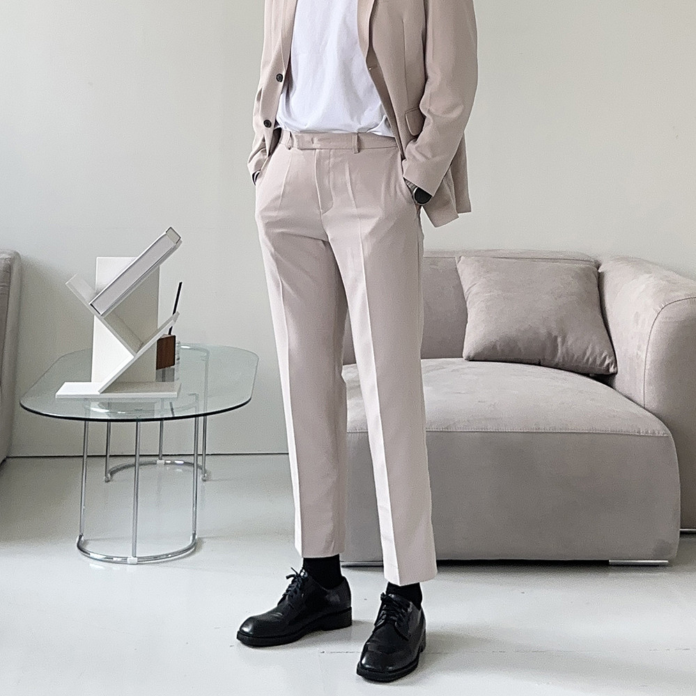 남자슬랙스 남자정장바지 빅사이즈 밴딩 슬랙스 - 상세 이미지 4