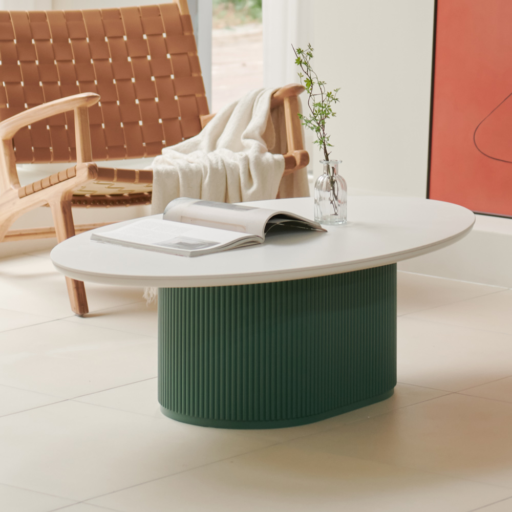 블랑드 밀크 세라믹 템바보드 거실 쇼파 테이블 보드형 1200, 화이트