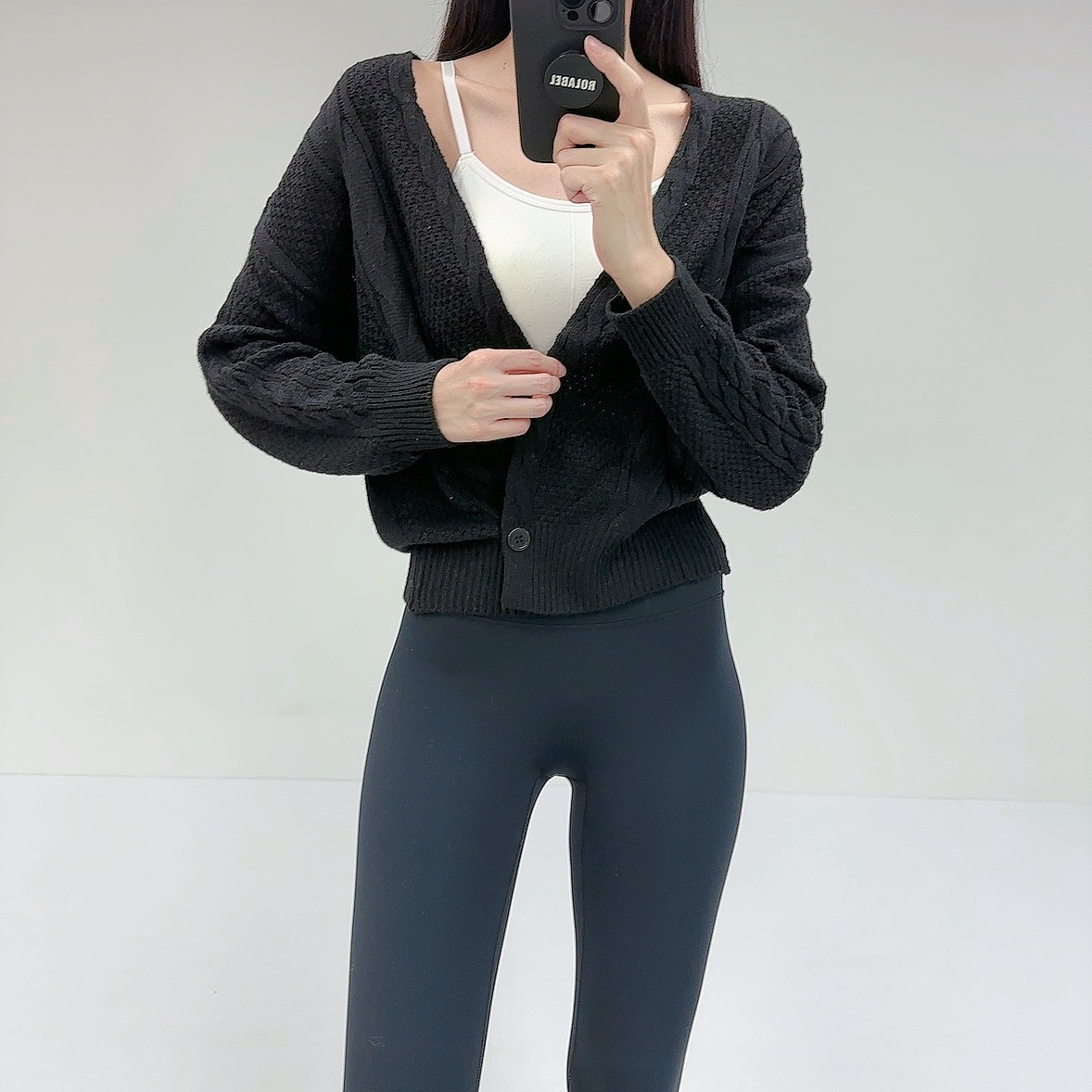 로라벨 엘버 필라테스복 여성 요가복 필라테스 요가 상의 옷 커버업 운동복 긴팔 랩 가디건 - 상세 이미지 5