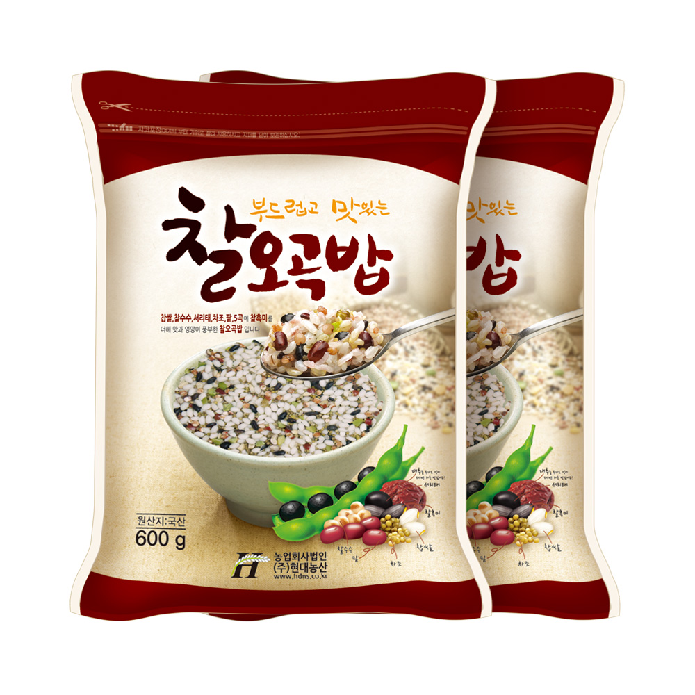 국산 찰오곡밥 1.2kg (600gx2봉) : 주식회사 현대농산
