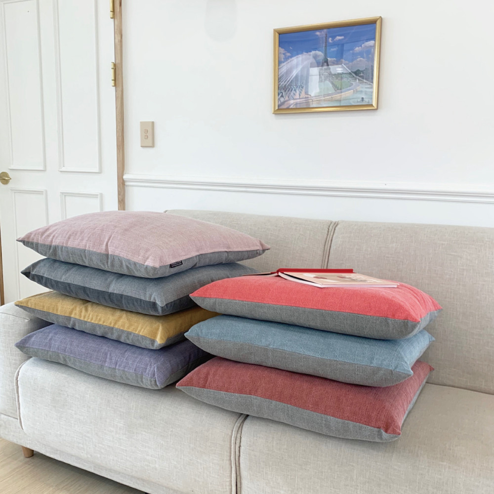 집앤콕 방석 사무실 식탁 의자방석 체크 두꺼운 대형 108배 절방석 40x40