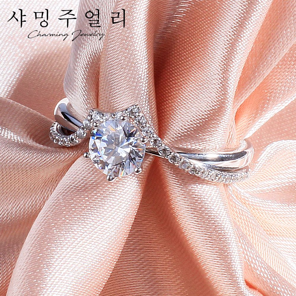 3부 5부 다이아 반지 랩 IGI GIA 익스클루시브 쌍지 프로포즈 결혼 기념일 선물 청혼 아내 - 상품 이미지